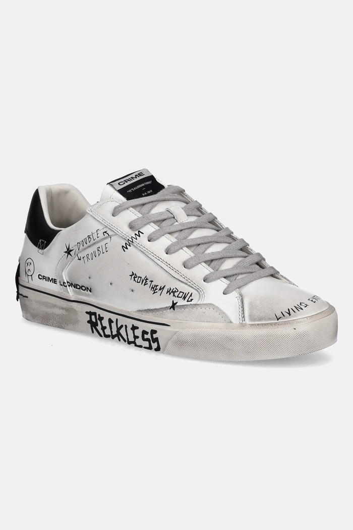 Crime London sneakers din piele DISTRESSED DECONSTRUCTED altele alb 11033AA8