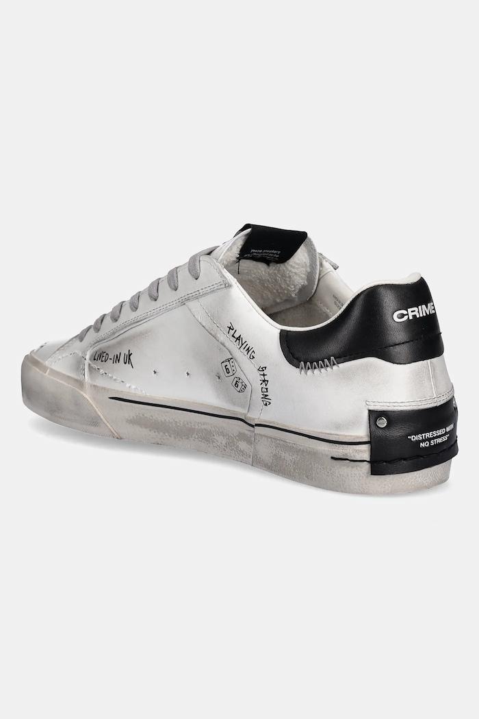 Încălțăminte Crime London sneakers din piele DISTRESSED DECONSTRUCTED 11033AA8 alb