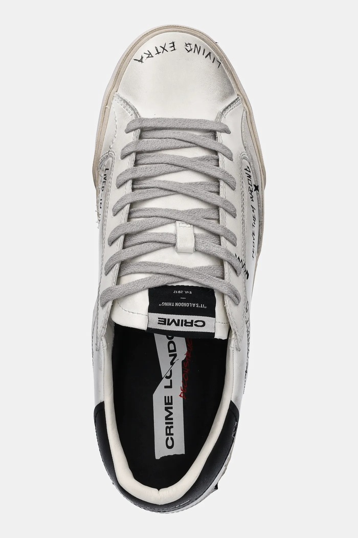 Crime London sneakers din piele DISTRESSED DECONSTRUCTED alb 11033AA8