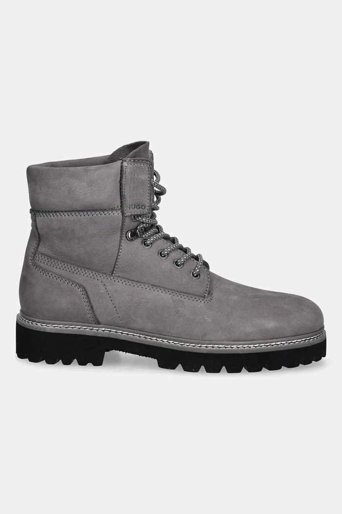 Nubukové topánky HUGO Draven 50552695.067 sivá AW25