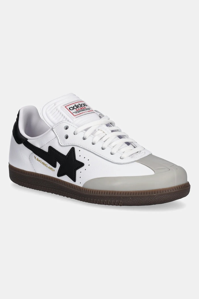 Δερμάτινα sneakers adidas Originals SAMBA BAPE μικρό λευκό JR9245