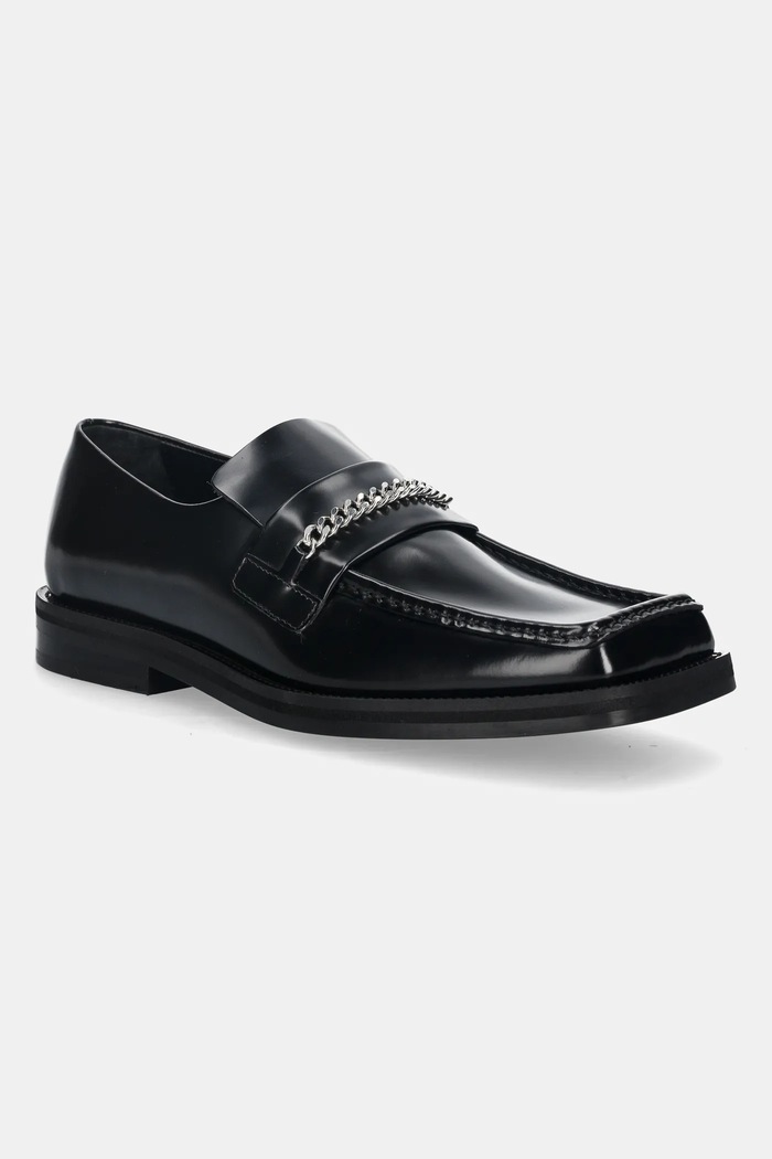 Кожаные мокасины Martine Rose Square Toe Loafer elegant чёрный 1026LP11001M