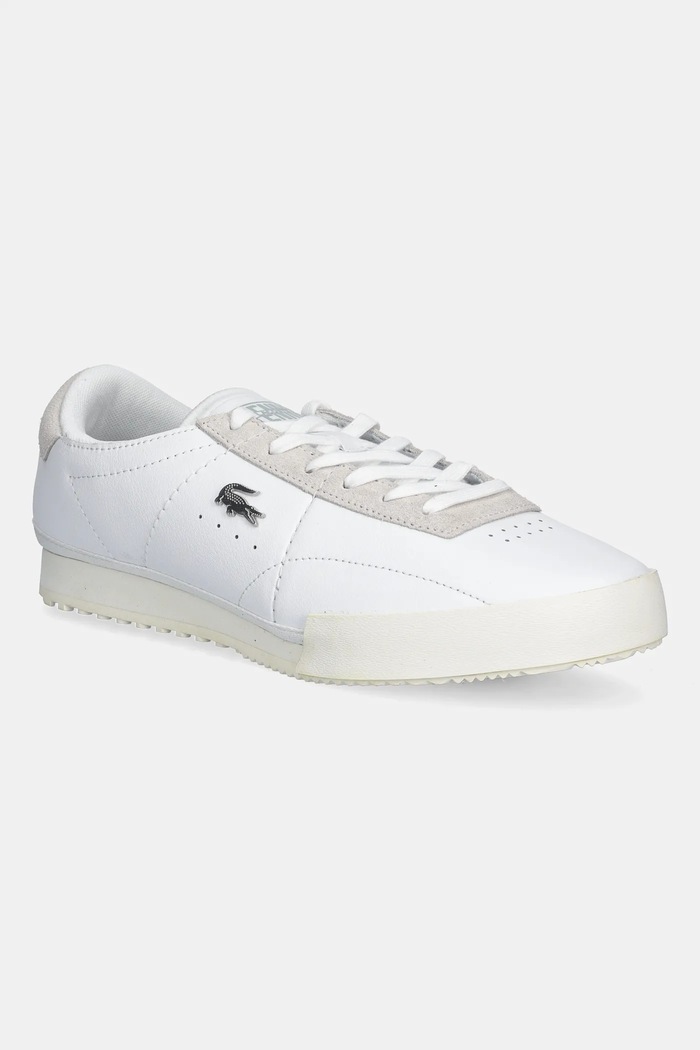 Kožené tenisky Lacoste AURA semišová koža biela 50SMA0154