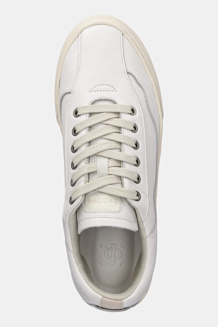 Δερμάτινα sneakers Stepney Workers Club Omni Dellow Calf Leather λευκό OM01500