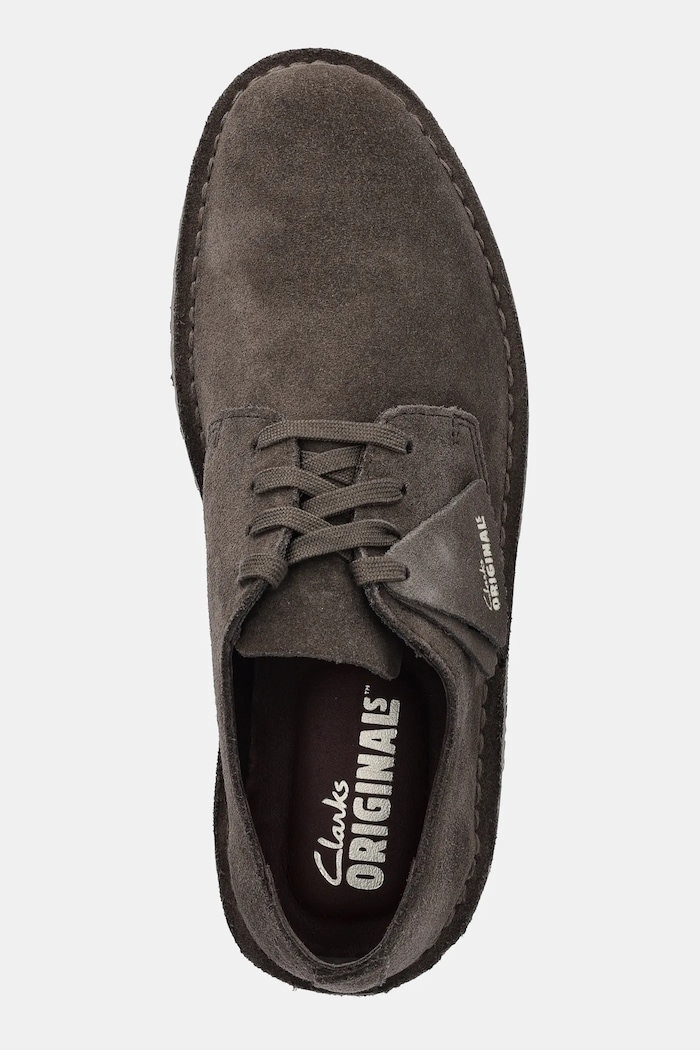 Половинки обувки от велур Clarks Originals Desert Rock Lo кафяв 26178198
