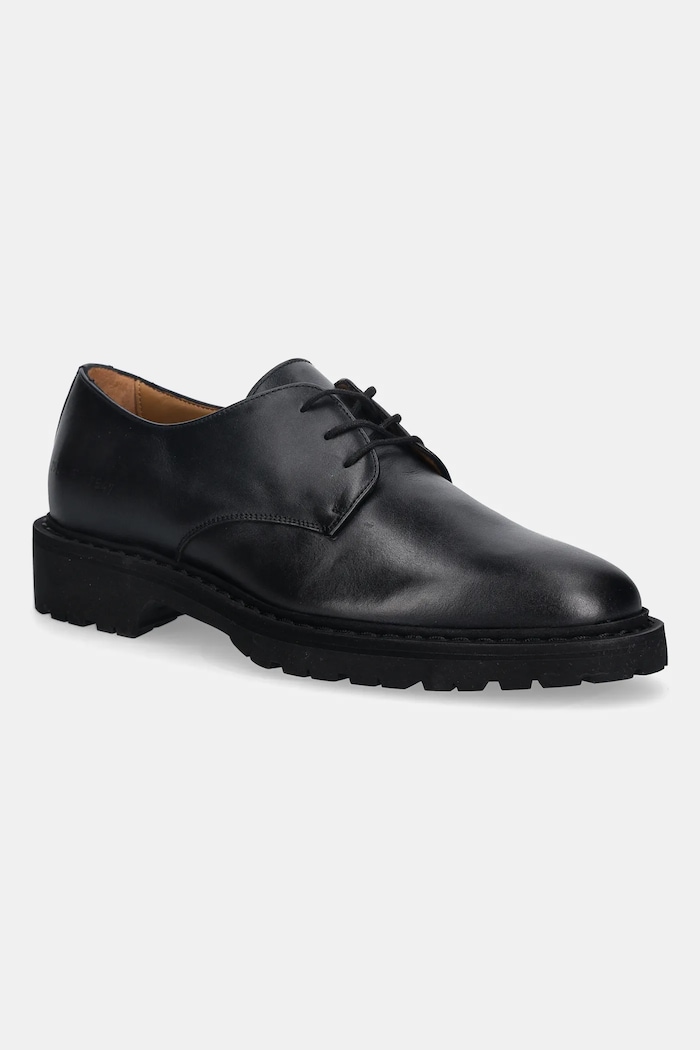 Common Projects bőr félcipő Derby elegáns fekete 2524.7547