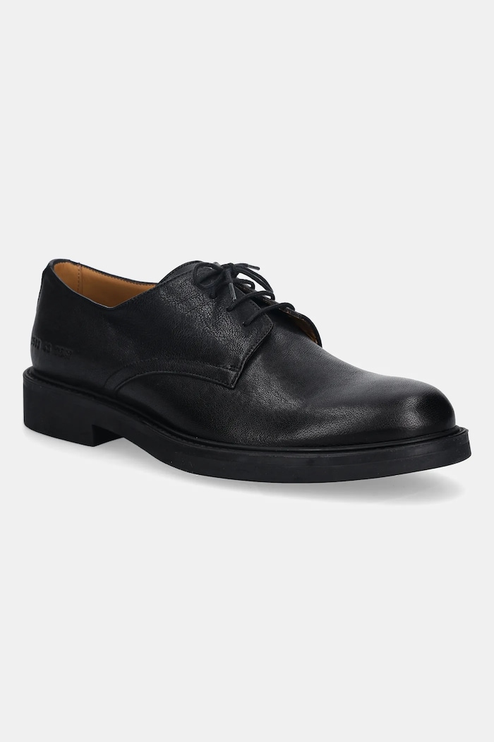 Common Projects bőr félcipő Officer's Derby elegáns fekete 2503.7547