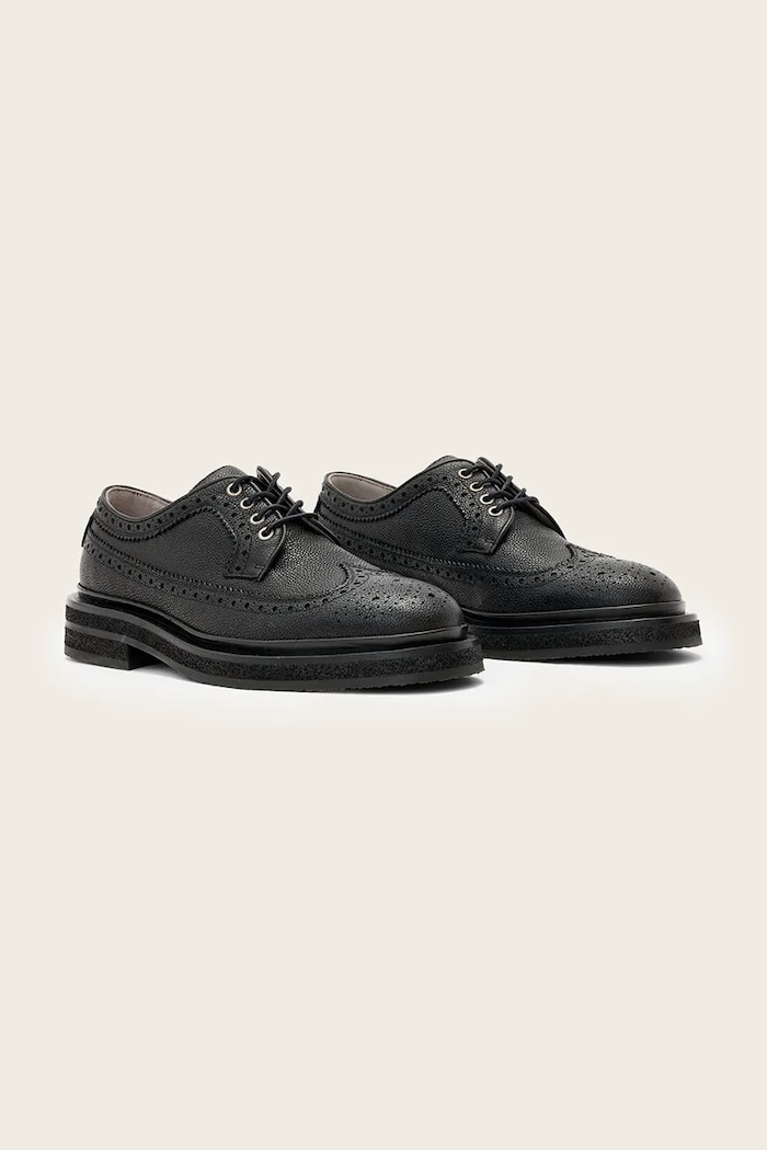 Δερμάτινα κλειστά παπούτσια AllSaints Escher Brogue M047FD μαύρο AW25
