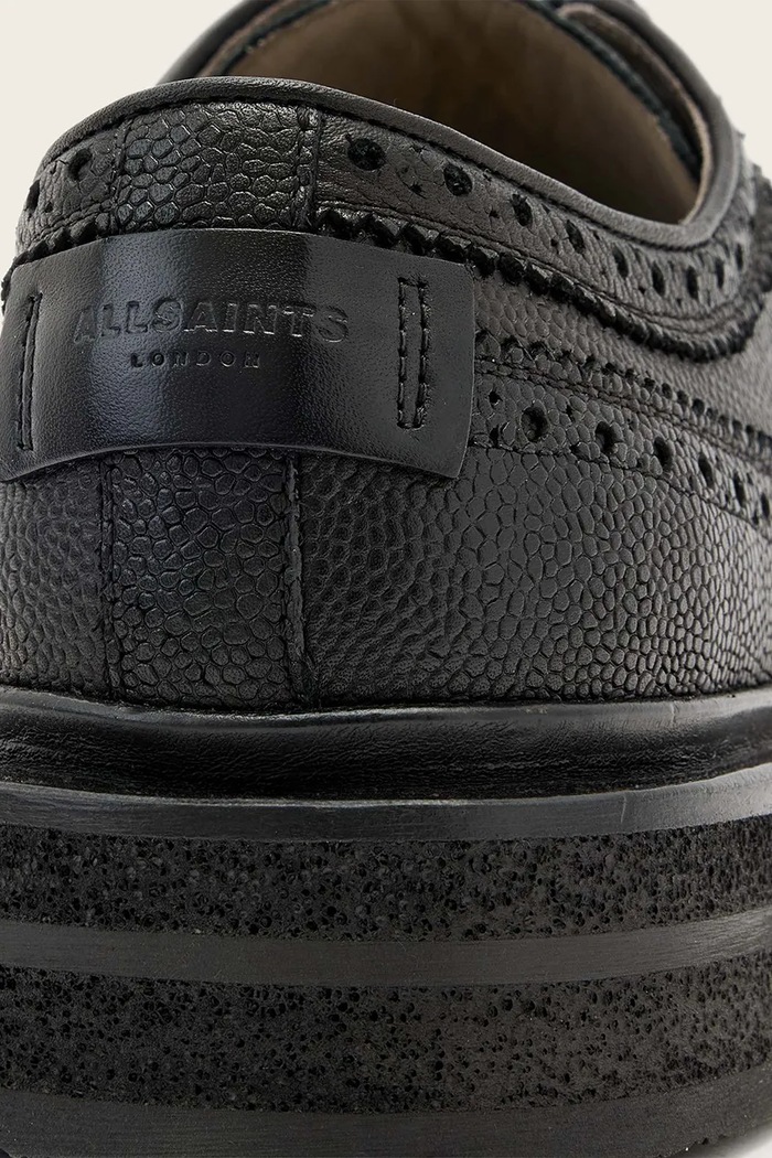 Δερμάτινα κλειστά παπούτσια AllSaints Escher Brogue μαύρο M047FD