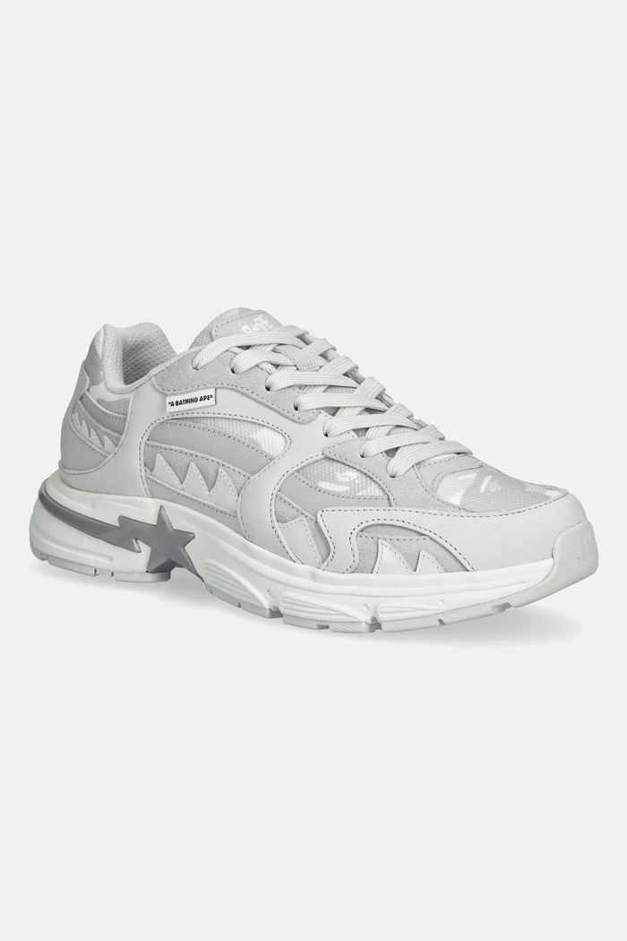 Шкіряні кросівки A Bathing Ape BAPE Shark STA #1 низька сірий 1L30191319