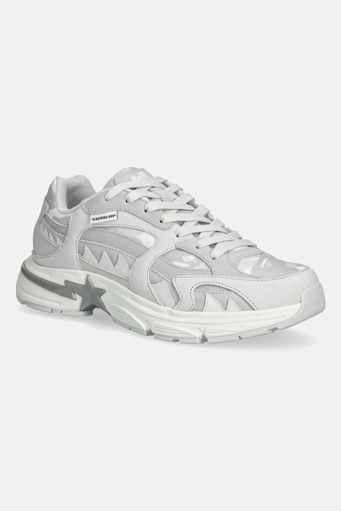 Шкіряні кросівки A Bathing Ape BAPE Shark STA #1 низька сірий 1L30191319