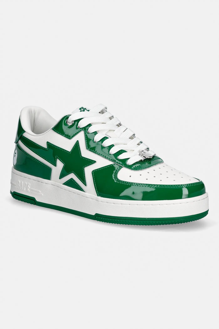 Δερμάτινα sneakers A Bathing Ape BAPE STA ICON #1 λουστρίνι πράσινο 001FWL801305M