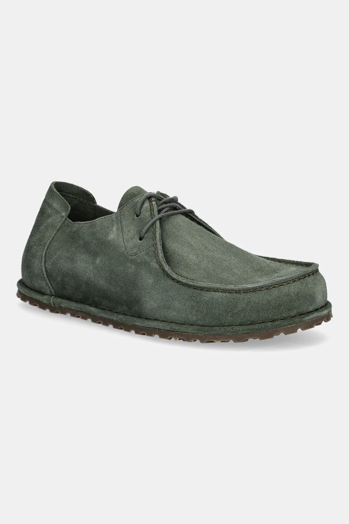 Σουέτ κλειστά παπούτσια Birkenstock Utti Lace δέρμα σαμουά πράσινο 1030109