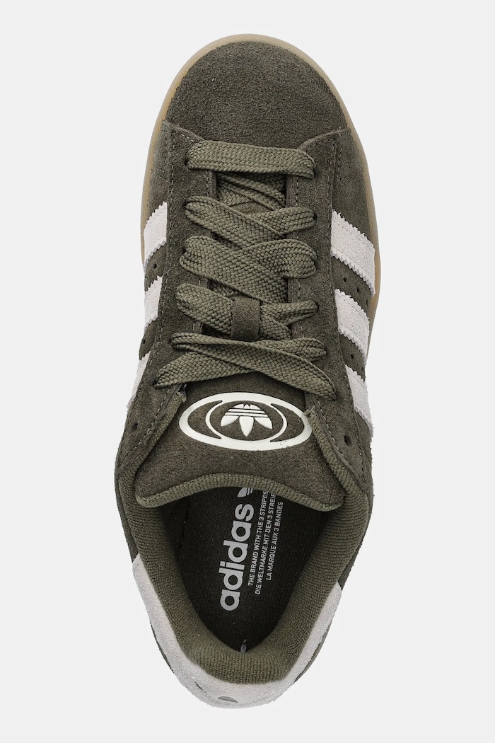 Semišové tenisky adidas Originals Campus 00S zelená JQ8355