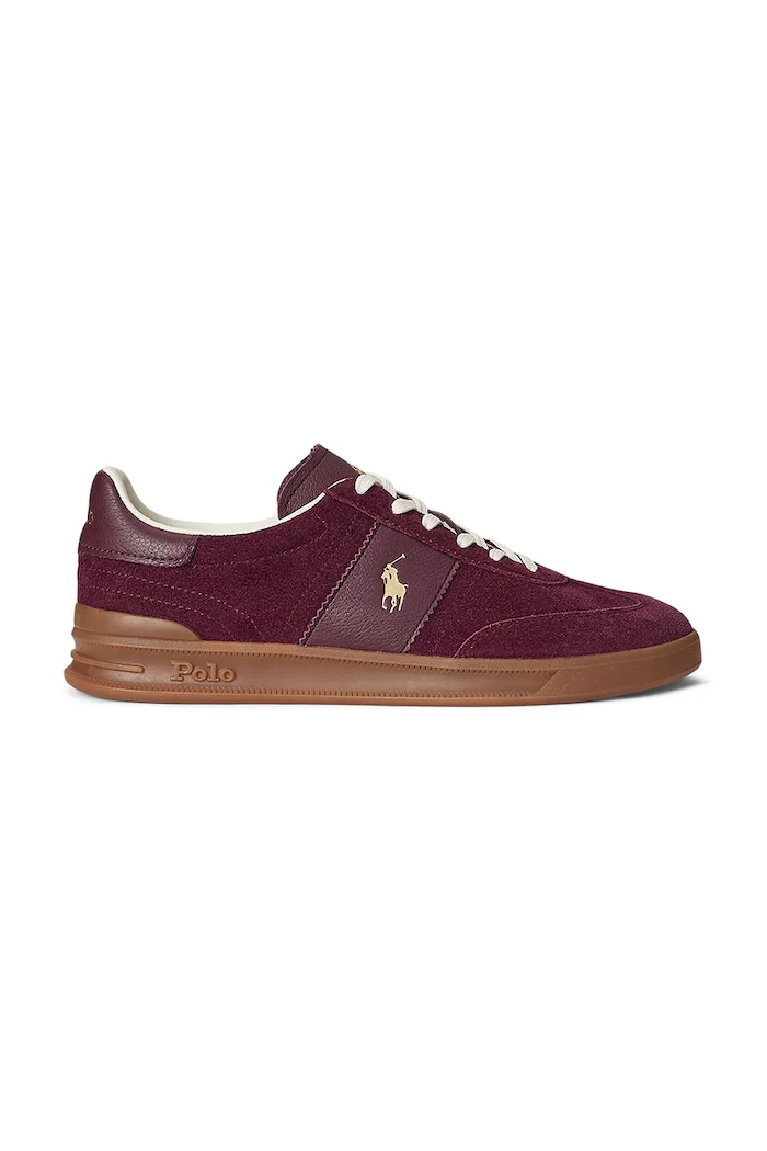 Polo Ralph Lauren sneakers in camoscio Hrt Aera Pp flat granata 809973707003.600