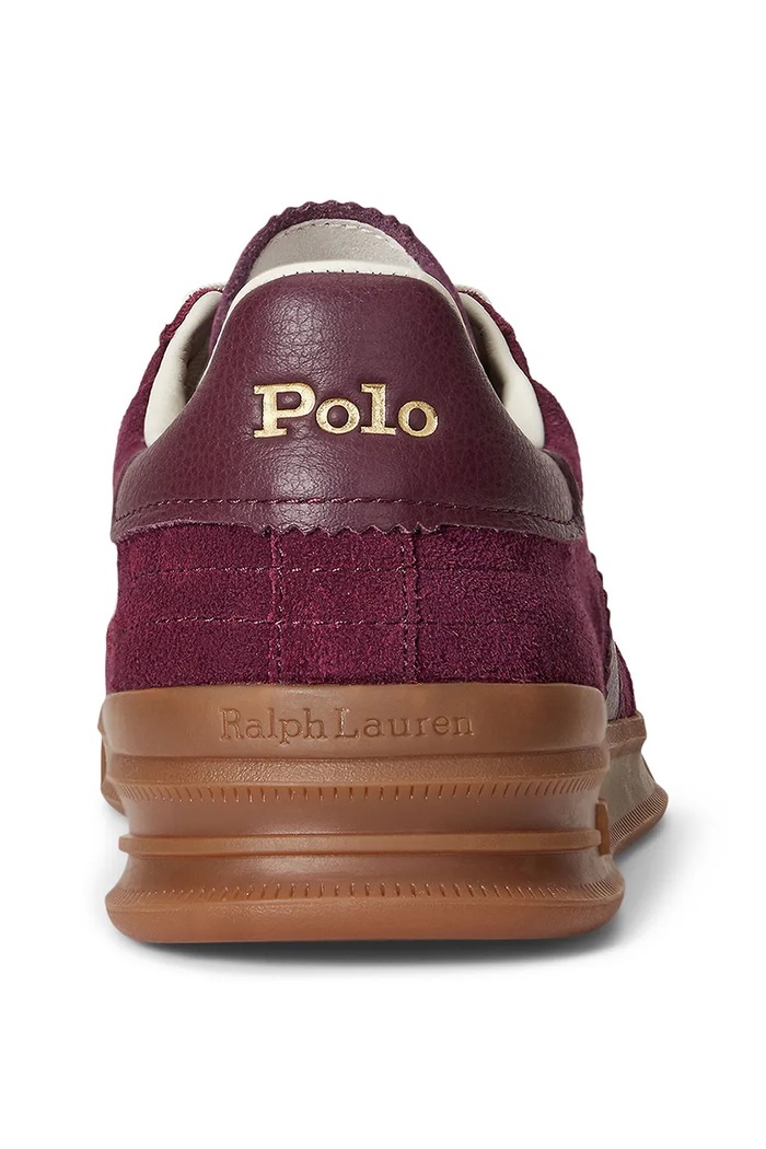 Scarpe Polo Ralph Lauren sneakers in camoscio Hrt Aera Pp 809973707003.600 granata