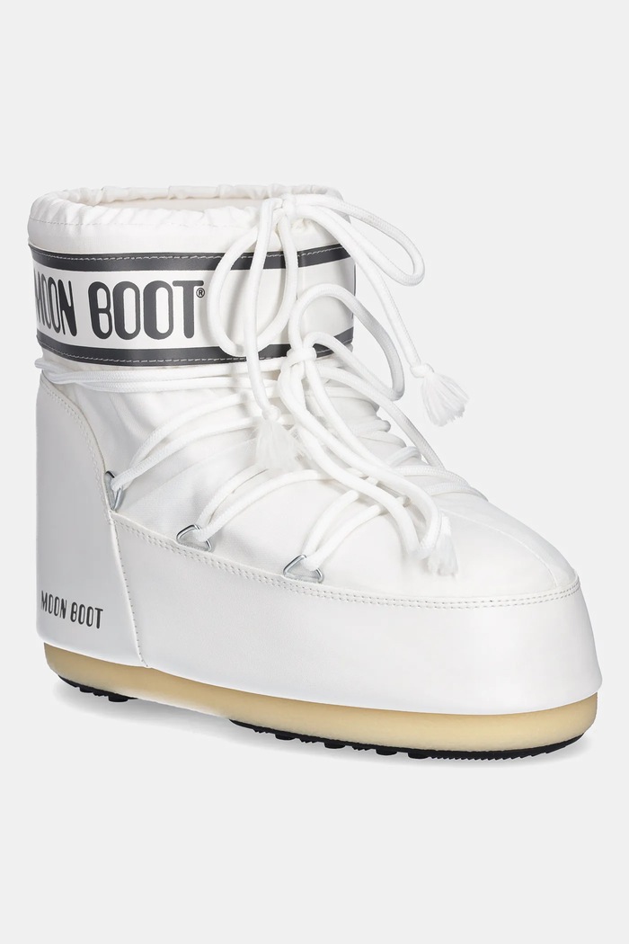 Μπότες χιονιού Moon Boot MB ICON LOW NYLON χωρίς φερμουάρ λευκό 80D1409340.A009