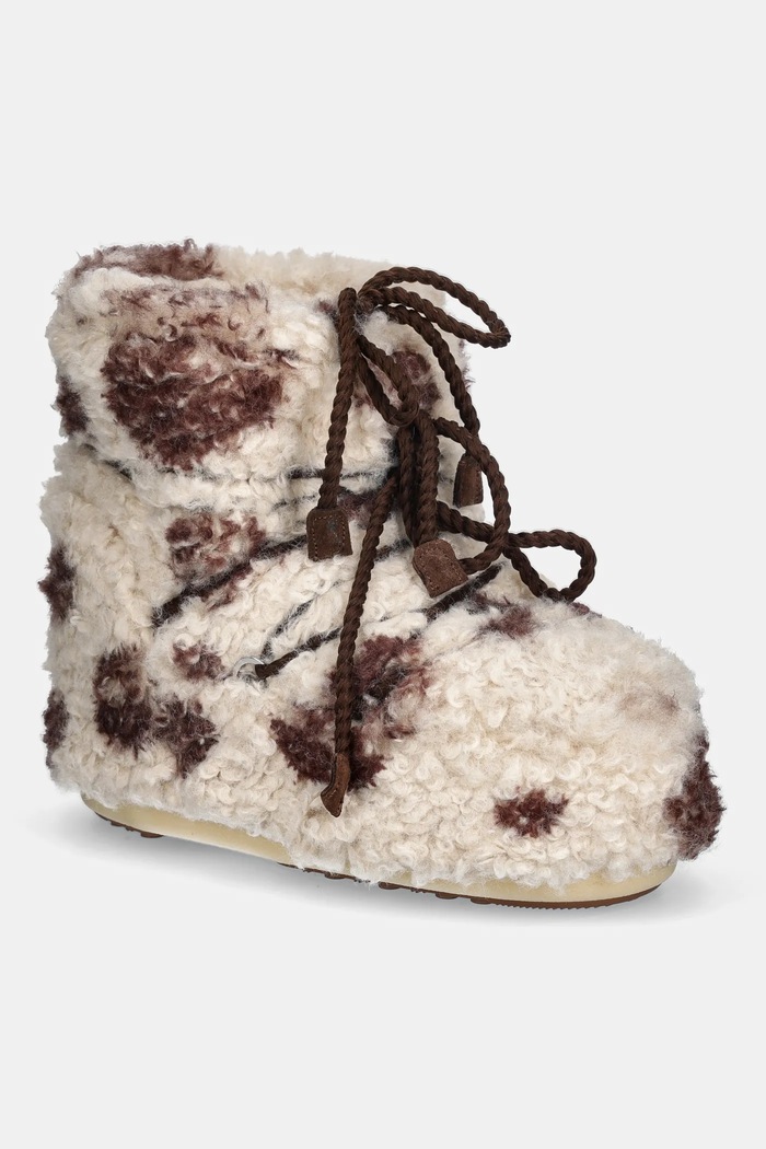 Snehule Moon Boot MB ICON LOW CURLY jemné zateplenie béžová 80D1409690.MM04