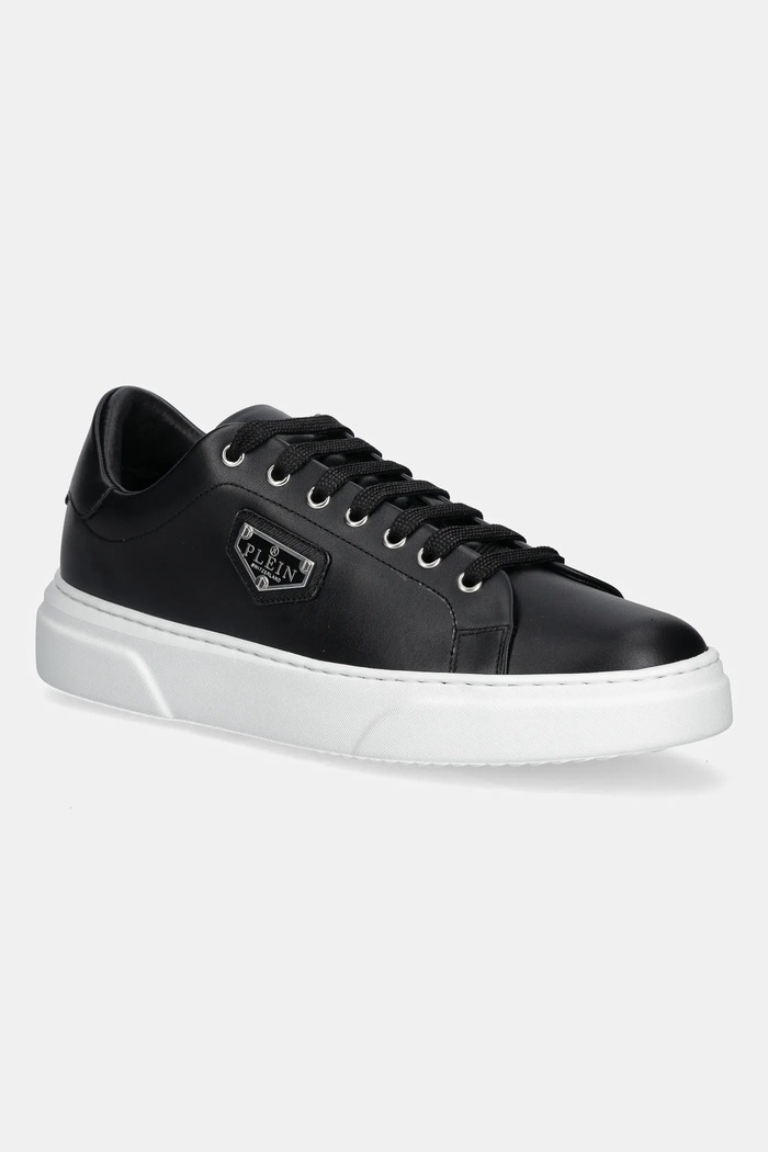 Usnjene superge Philipp Plein Iconic Zrnato usnje črna USC0701.PLE075N.02