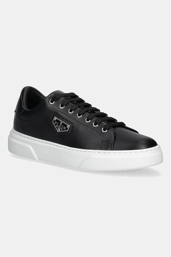 Usnjene superge Philipp Plein Iconic Zrnato usnje črna USC0701.PLE075N.02