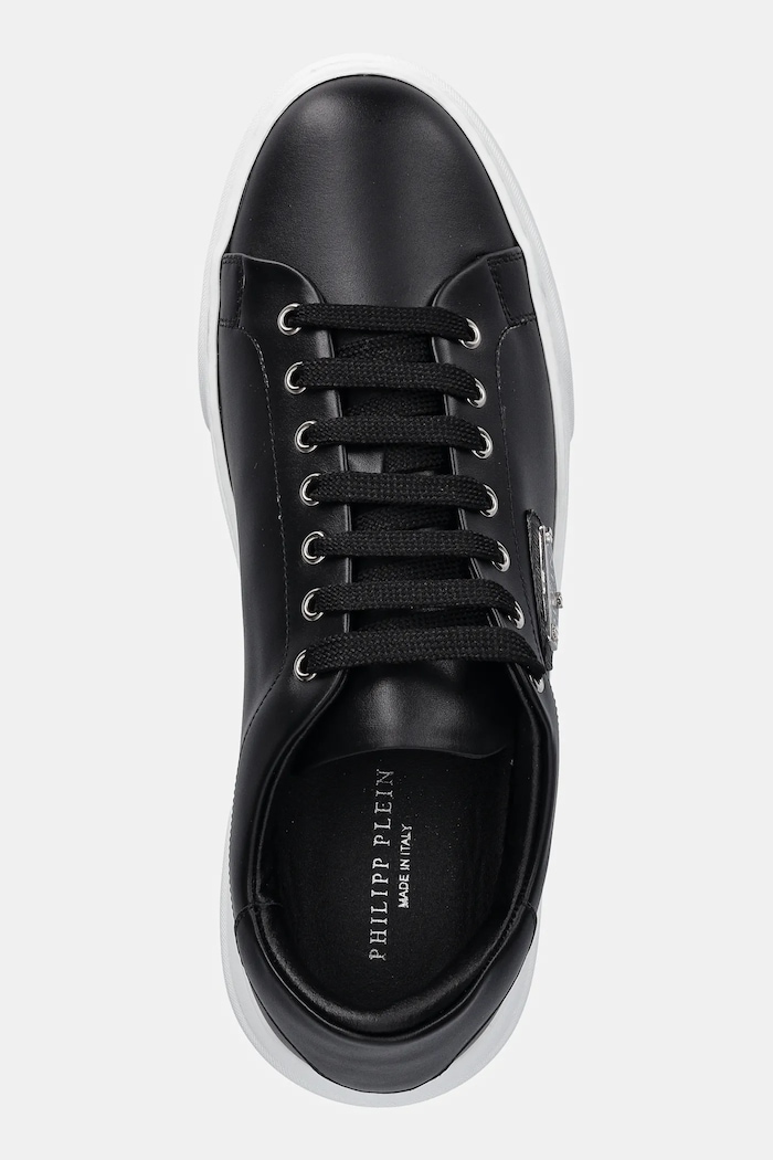 Usnjene superge Philipp Plein Iconic črna USC0701.PLE075N.02