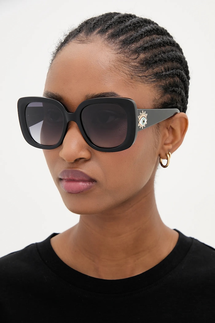 Kurt Geiger London okulary przeciwsłoneczne Evil Eye geometryczne czarny 4738900679