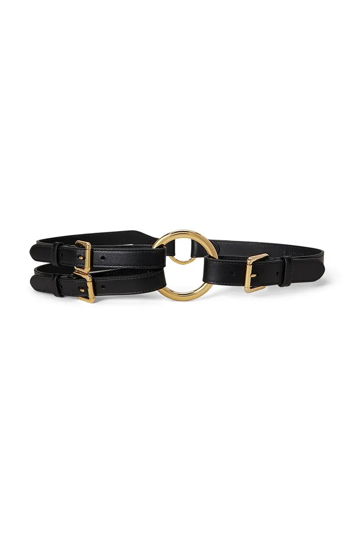 Lauren Ralph Lauren curea de piele negru 412908273