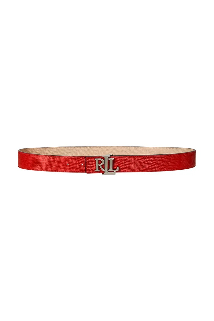 Lauren Ralph Lauren pasek skórzany skóra powlekana pomarańczowy 412974558