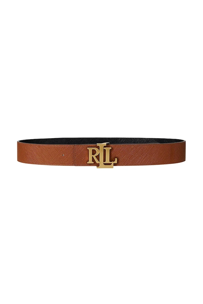 Lauren Ralph Lauren curea de piele piele acoperită maro 412974559