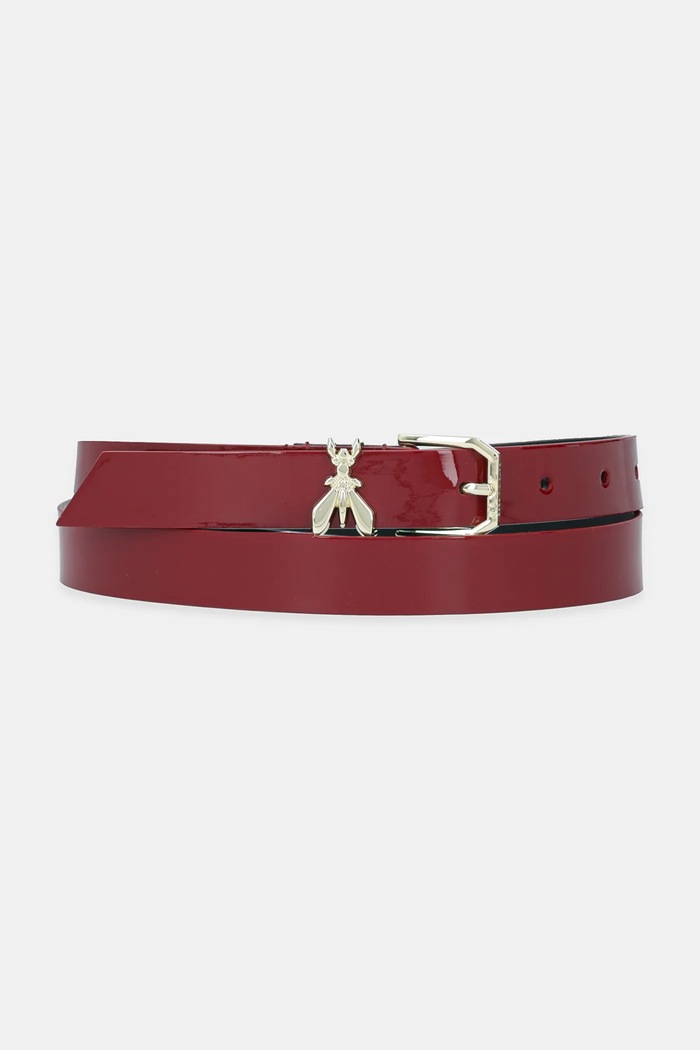 Kožený opasok Patrizia Pepe Planet friendly burgundské 8W0045.L125