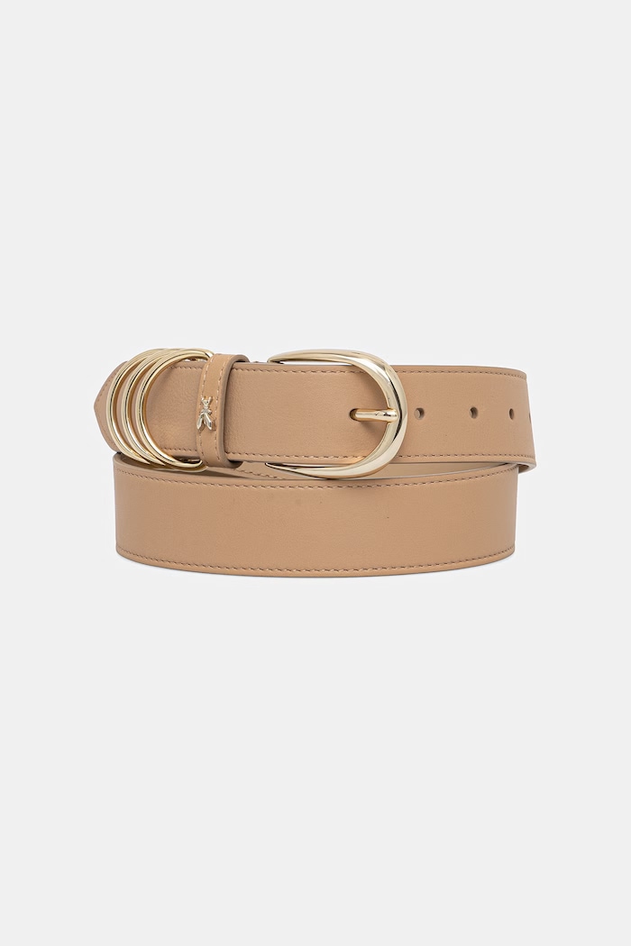 Patrizia Pepe curea de piele Planet friendly bej 8W0069.L048