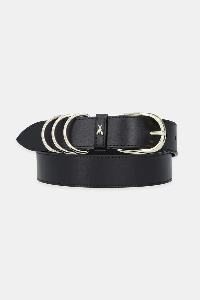 Kožený pásek Patrizia Pepe Planet friendly černá 8W0069.L048