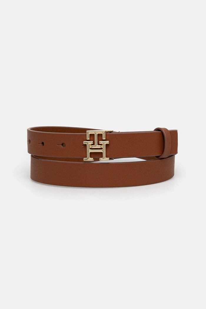 Tommy Hilfiger curea pentru femei de piele maro AW0AW17496