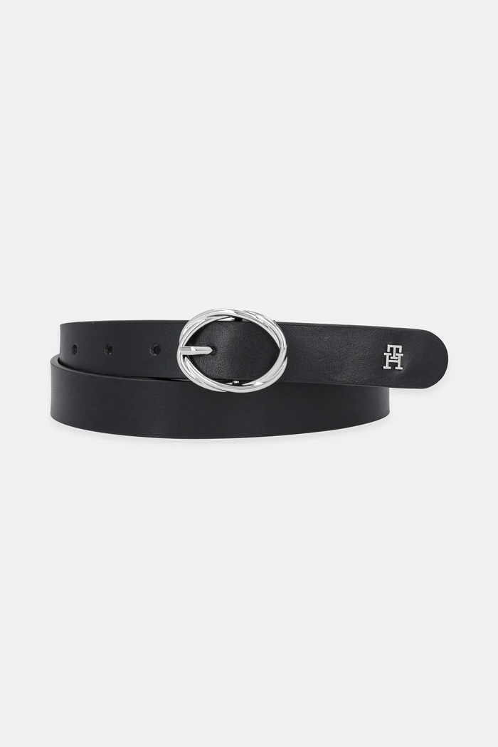 Kožený pásek Tommy Hilfiger černá AW0AW17931
