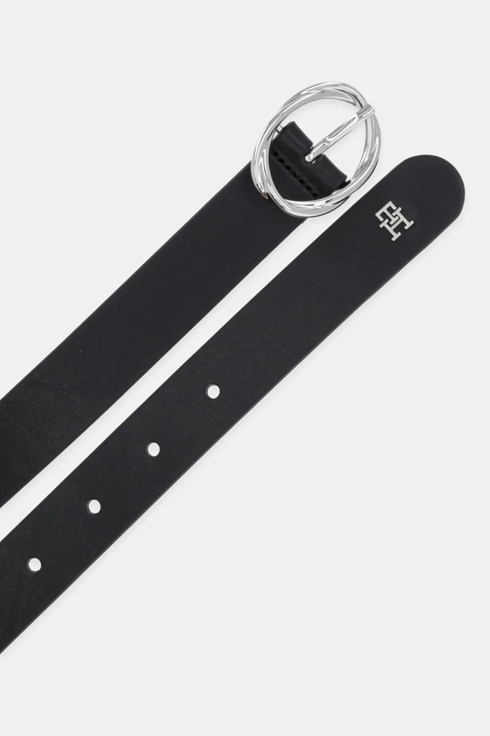 Kožený pásek Tommy Hilfiger AW0AW17931 černá AW25