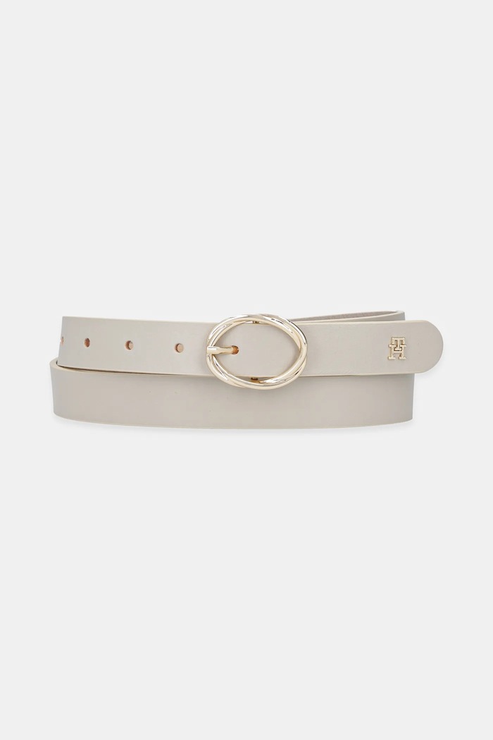 Δερμάτινη ζώνη Tommy Hilfiger μπεζ AW0AW17932