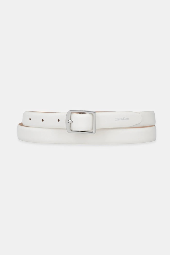 Calvin Klein Pasek skórzany beżowy LV04F7036G