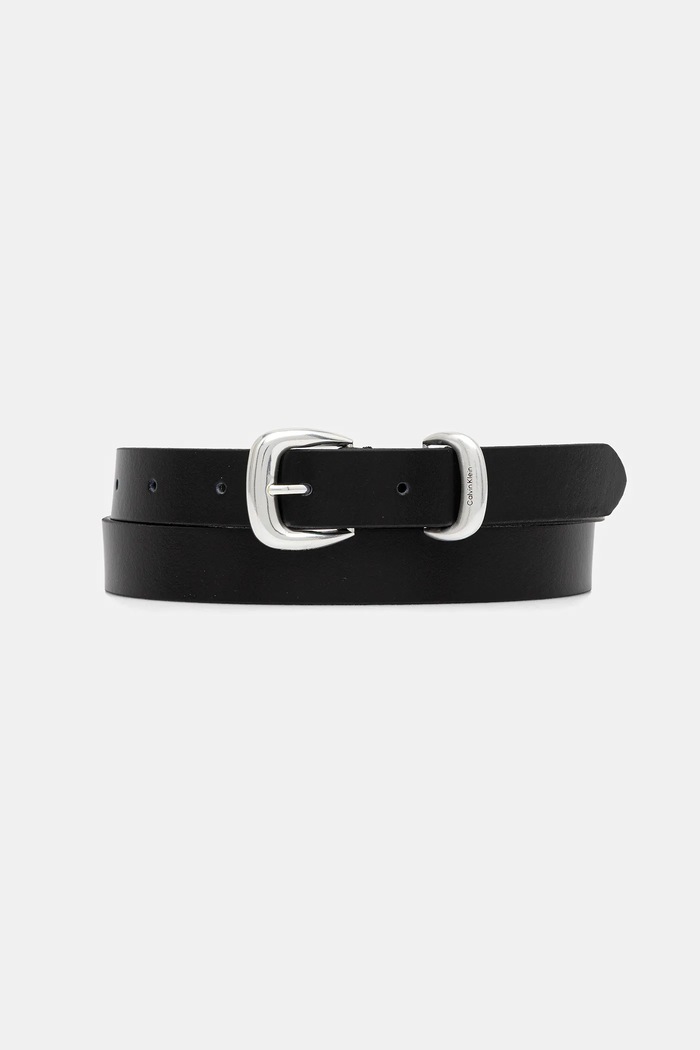Calvin Klein Pasek skórzany czarny LV04K7012G