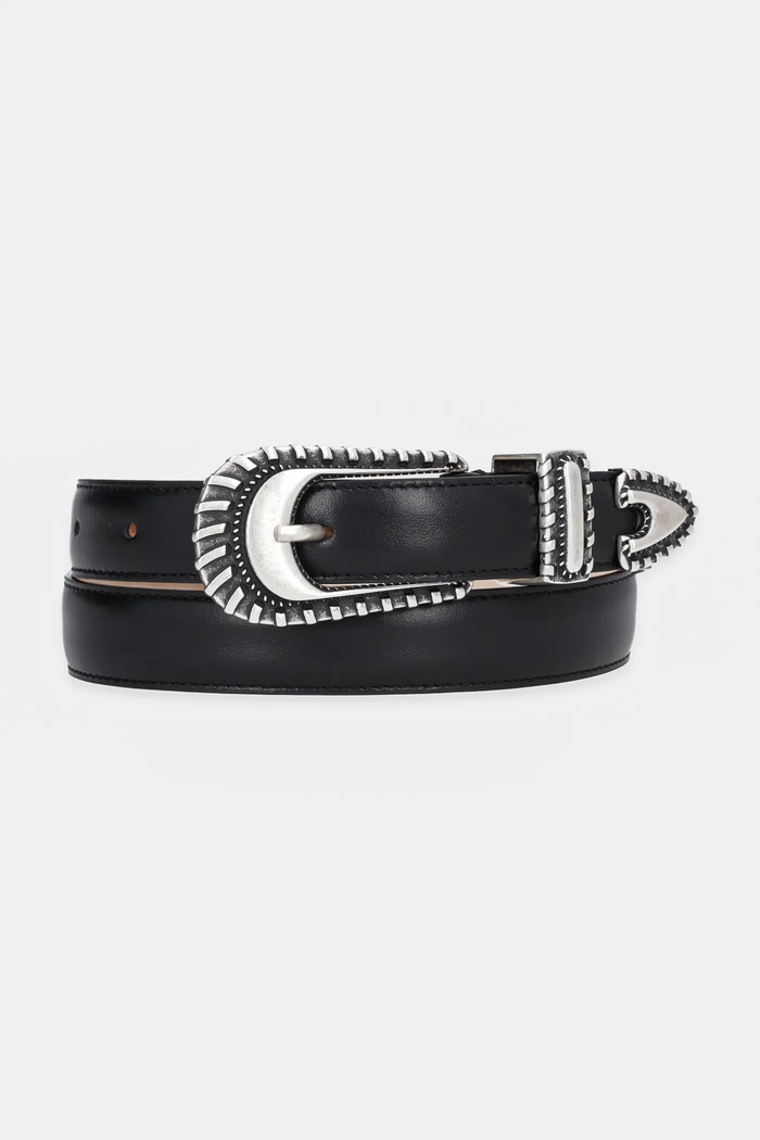IRO curea de piele negru WP127BELLY