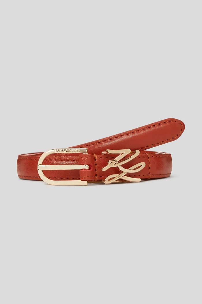 Karl Lagerfeld curea de piele K/AUTOGRAPH rosu A3W33037