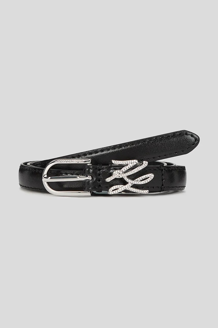 Karl Lagerfeld curea K/AUTOGRAPH piele acoperită negru A3W33038