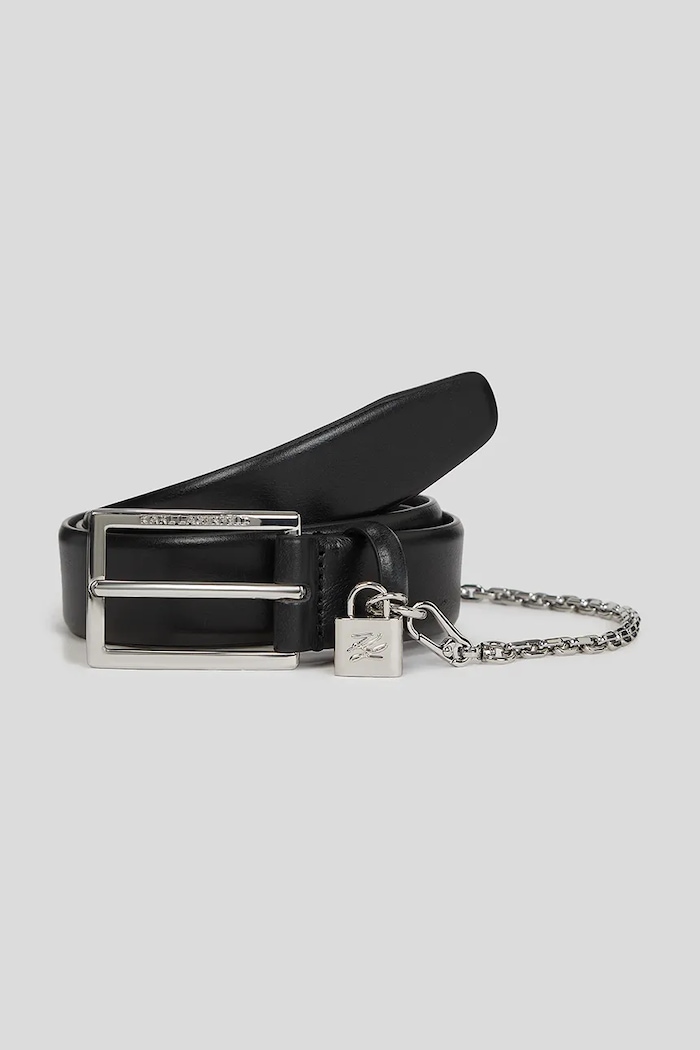 Kožený opasok Karl Lagerfeld K/AUTOGRAPH čierna A3W33040