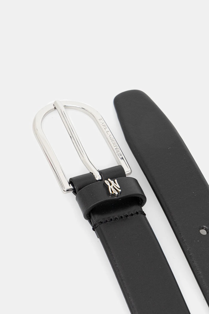 Karl Lagerfeld bőr öv K/AUTOGRAPH A3W33041 fekete SS26