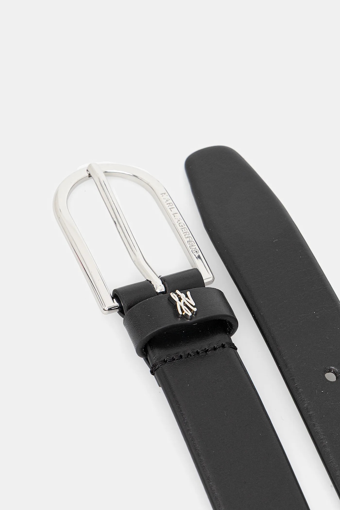 Karl Lagerfeld bőr öv K/AUTOGRAPH A3W33041 fekete SS26