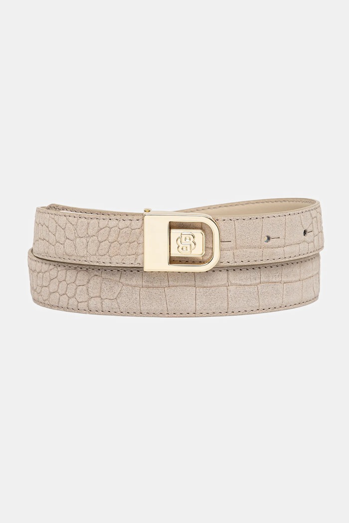 BOSS curea de piele cu două fețe B_Icon_Frm_Sr25_CroP piele întoarsă bej 50548525