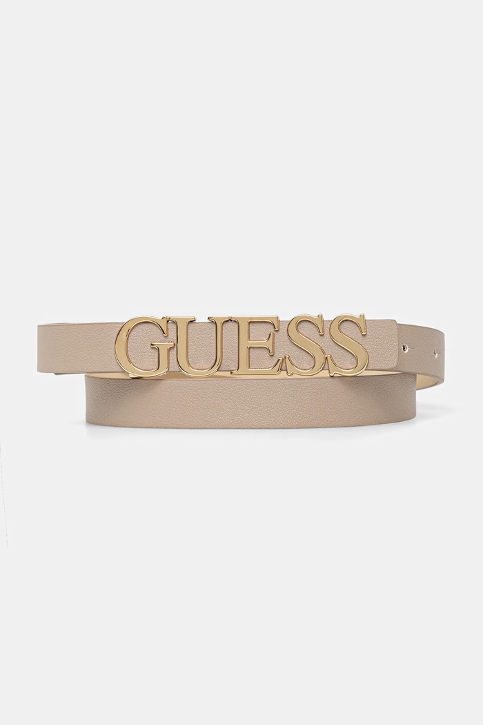 Opasok Guess MIMINA usňová koža béžová BW9257.P5320