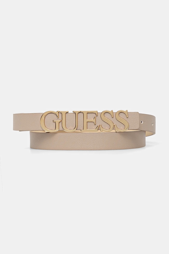 Opasok Guess MIMINA usňová koža béžová BW9257.P5320
