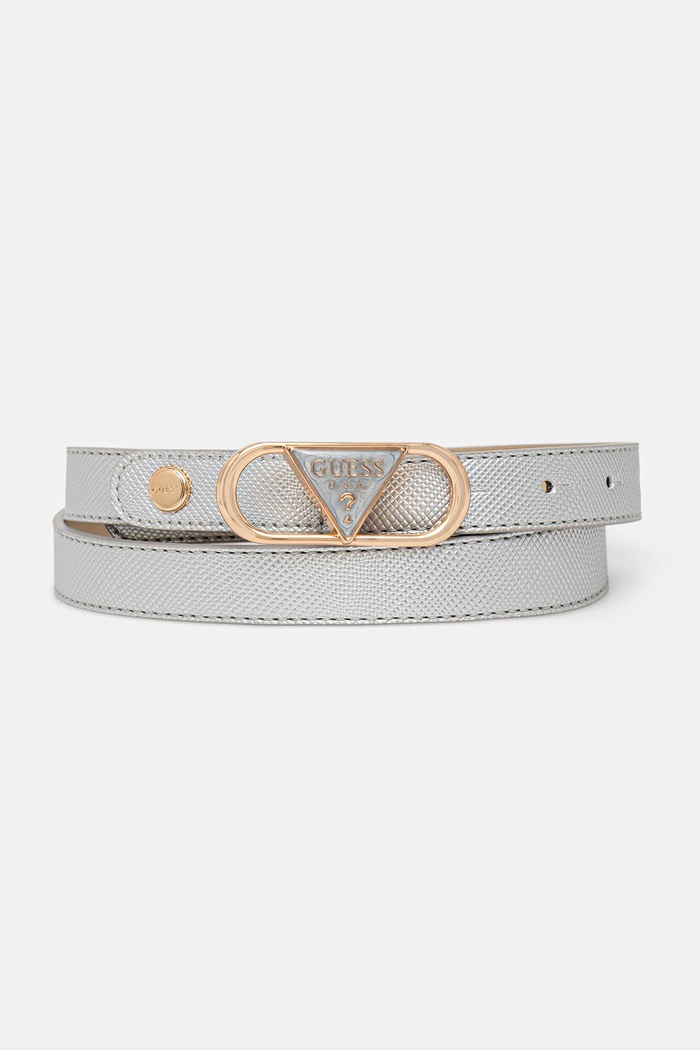 Guess pasek damski z imitacji skóry srebrny BW9270.P5320