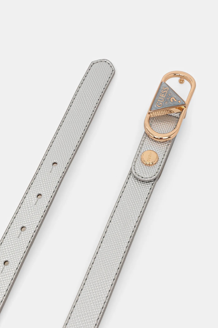 Guess pasek damski z imitacji skóry BW9270.P5320 srebrny SS26