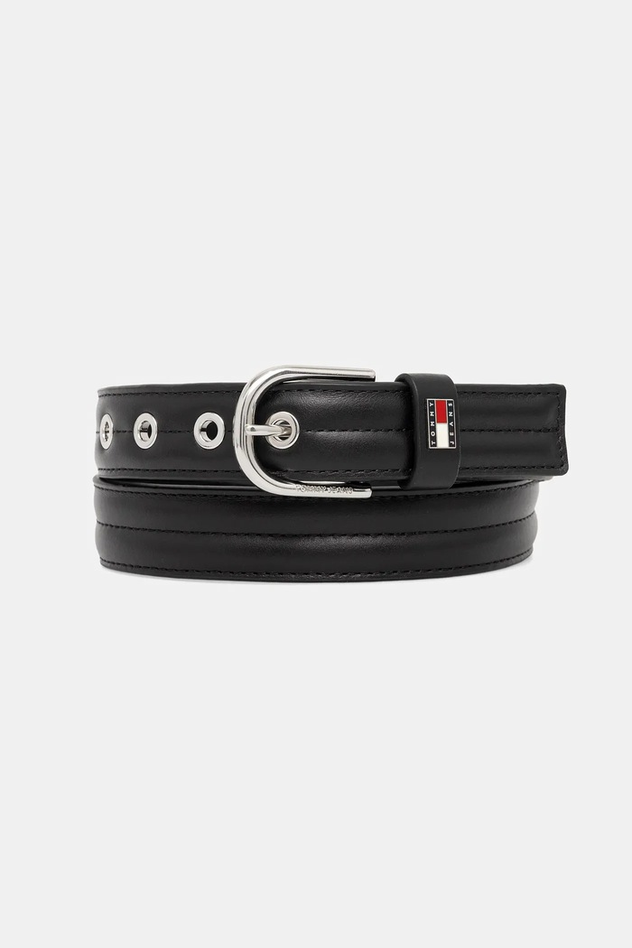 Usnjen pas Tommy Jeans črna AW0AW17915